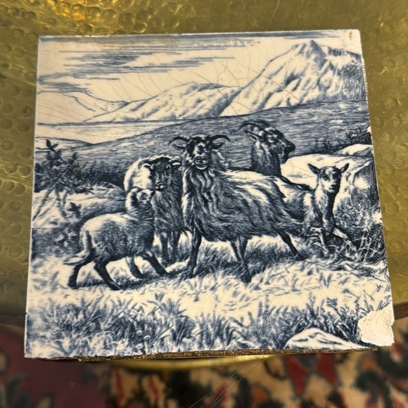 1879 ~ Minton Tile ~ W. P. Simpson ~ Farm Goat Tile - Picture 1 of 6